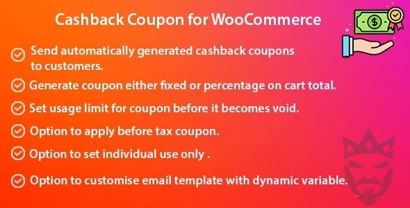 Cashback Coupon for WooCommerce