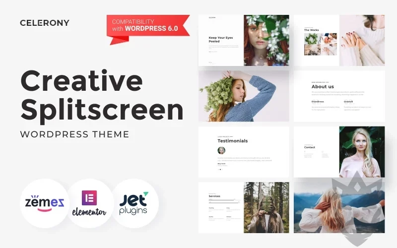 Celerony - Creative Splitscreen WordPress Elementor Theme WordPress Theme