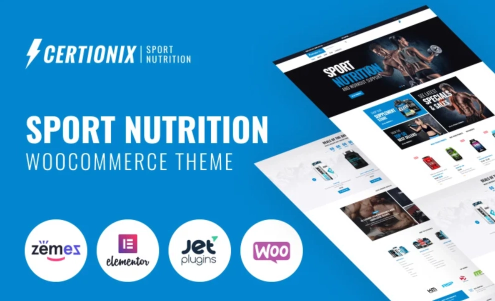 Certionix - Sport Nutrition Website Template with Woocommerce and Elementor WooCommerce Theme