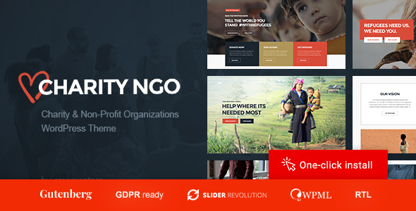 Charity NGO - Donation  Nonprofit Organization WordPress Theme