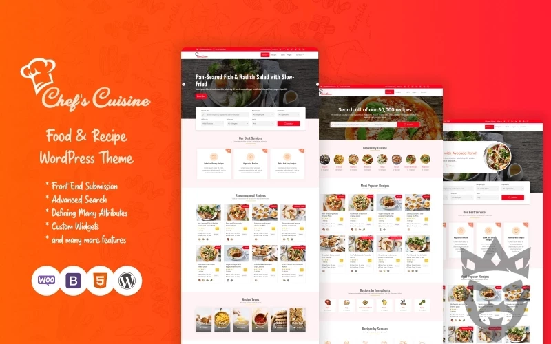 Chef’s Cuisine - Responsive Recipe WordPress Theme