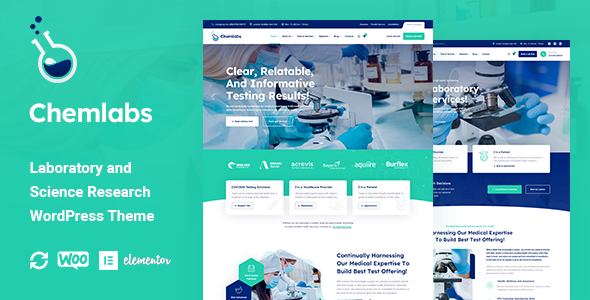 Chemlabs - Laboratory  Science Research WordPress Theme