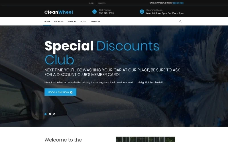 CleanWheel Car Wash WordPress Theme