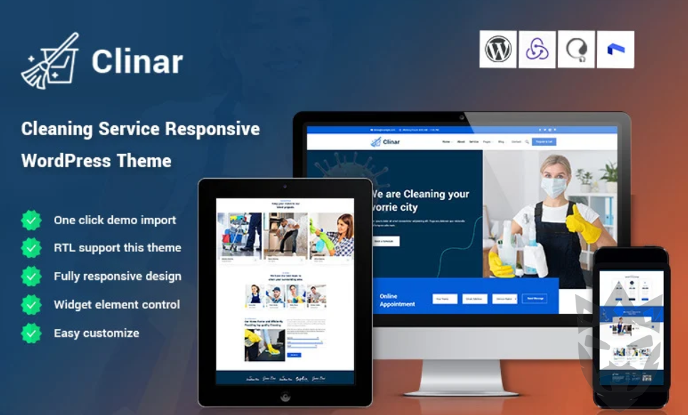 Clinar – Maintenance and Cleaning Service Responsive WordPress Theme