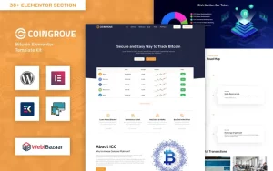 Coingrove - Bitcoin & Cryptocurrency Elementor WordPress Theme