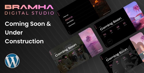 Coming Soon  Under Construction WordPress Theme - Bramha