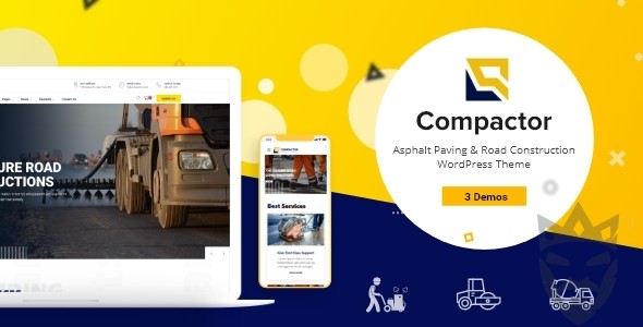 Compactor - Road Construction WordPress Theme