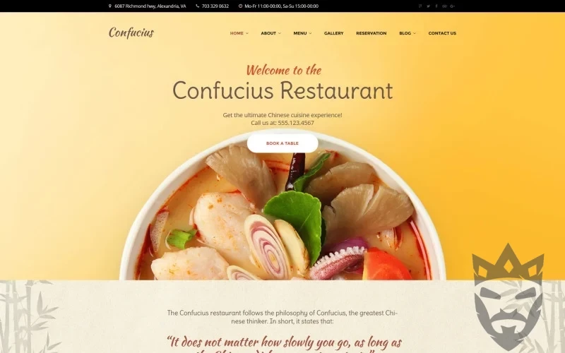 Confucius - Chinese Restaurant Responsive WordPress Theme