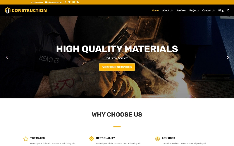 Construction Divi Child Wordpress theme WordPress Theme