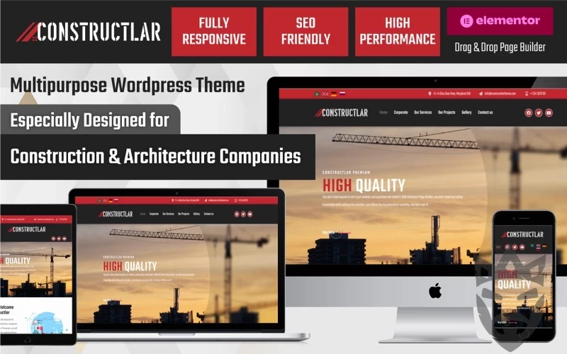 Constructlar - Multipurpose Construction & Architecture Wordpress Theme WordPress Theme