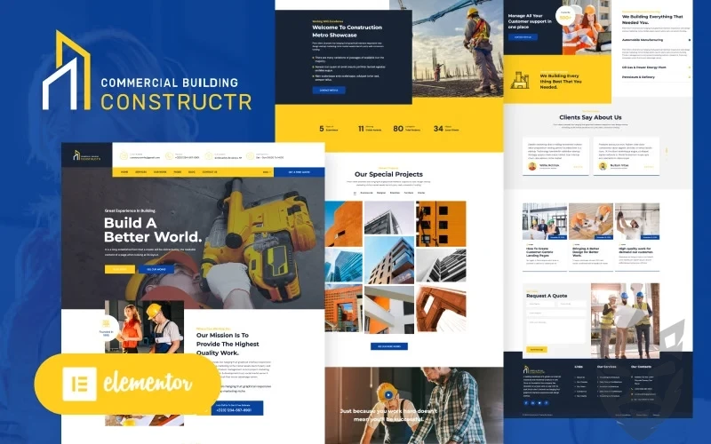 Constructr - Construction Industry WordPress Elementor Theme WordPress Theme