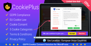 Cookie Plus GDPR - Cookies Consent Solution for WordPress. Master Popups Addon