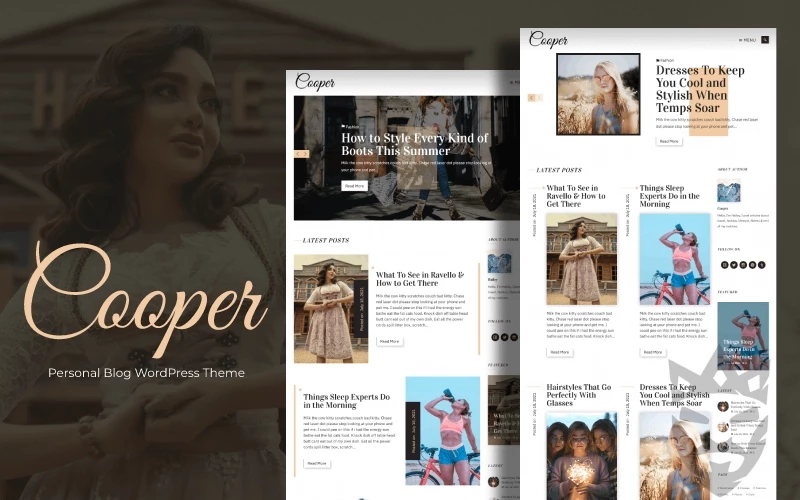 Cooper - Personal Blog WordPress Theme