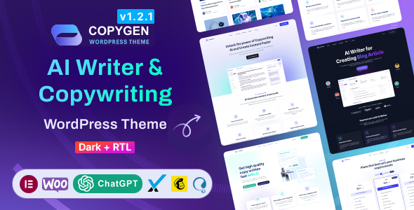 CopyGen - AI Writer  Copywriting Landing Page WordPress Theme