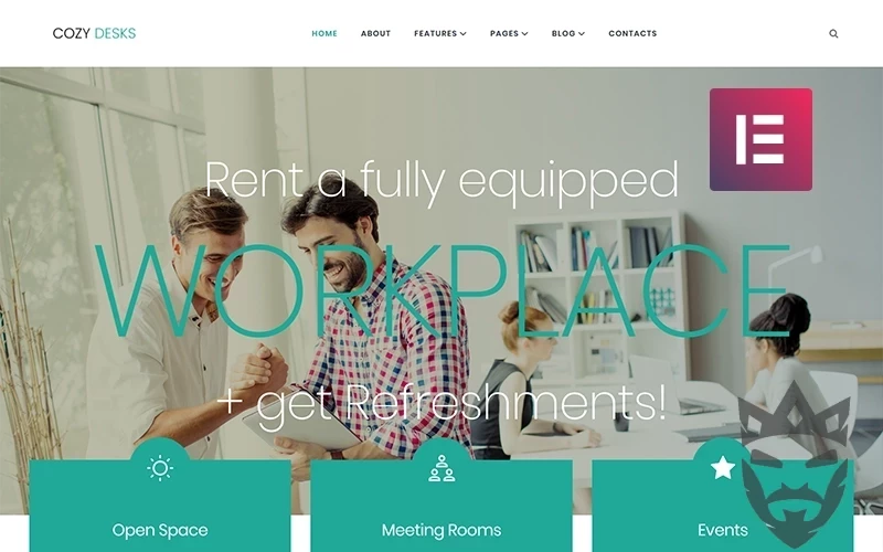 Cozy Desks - Coworking WordPress Elementor Theme WordPress Theme