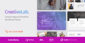 Creative Lab - Studio Portfolio  Design Agency WordPress Theme