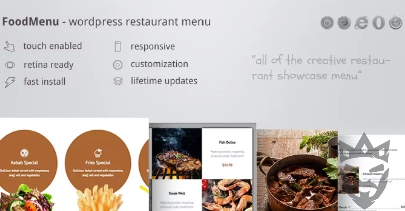 Creative Restaurant Menu Showcase WooCommerce