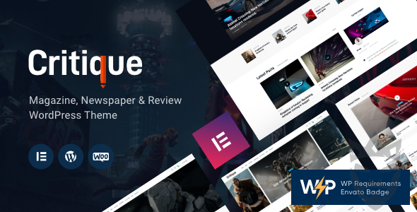 Critique - Newspaper  Review Magazine WordPress Theme