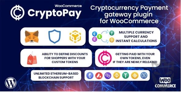 CryptoPay WooCommerce - Cryptocurrency payment gateway plugin