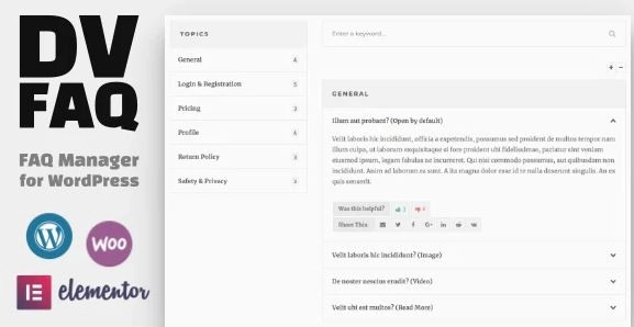 DV FAQ - Advanced WordPress FAQ Plugin