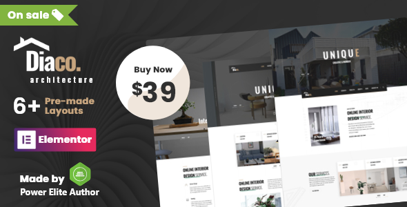 Diaco - Architecture  Interior Design Elementor WordPress Theme