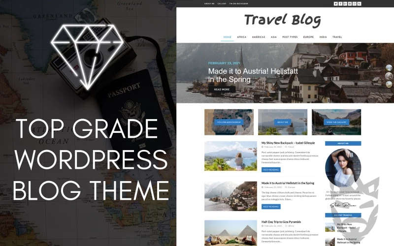 Diamond WordPress Travel Blog Theme WordPress Theme