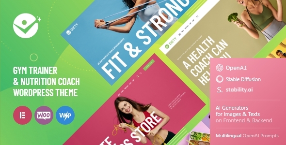 Diety - Gym Trainer  Nutrition Coach WordPress Theme