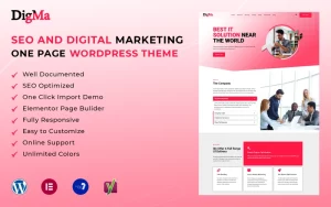 DigMa - SEO & Digital Marketing One Page Wordpress Theme WordPress Theme