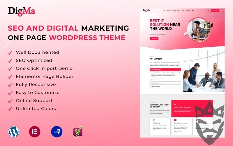 DigMa - SEO & Digital Marketing One Page Wordpress Theme WordPress Theme