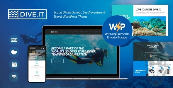 DiveIt -  Scuba Diving School Travel WordPress Theme