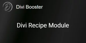 Divi Recipe Module