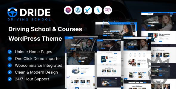 Dride – Driving School  Courses WordPress Theme