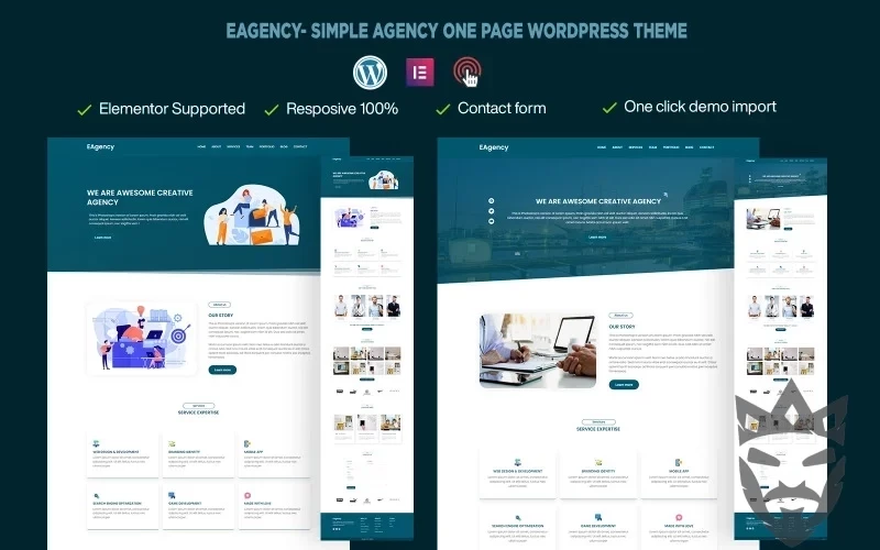 EAgency- Simple Agency One page WordPress Theme