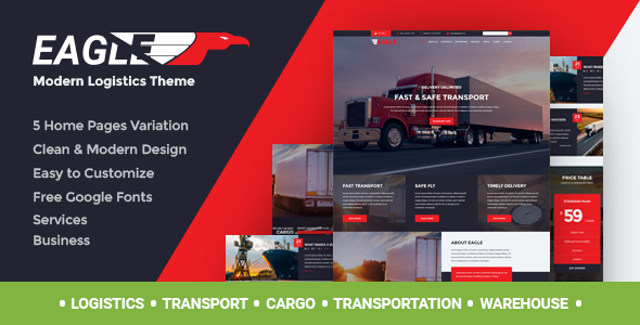 Eagle - Logistics  Transportation WordPress Theme