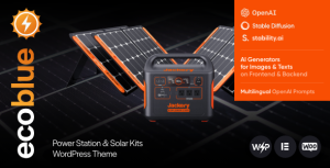 EcoBlue - Power Station  Solar Kits WordPress Theme