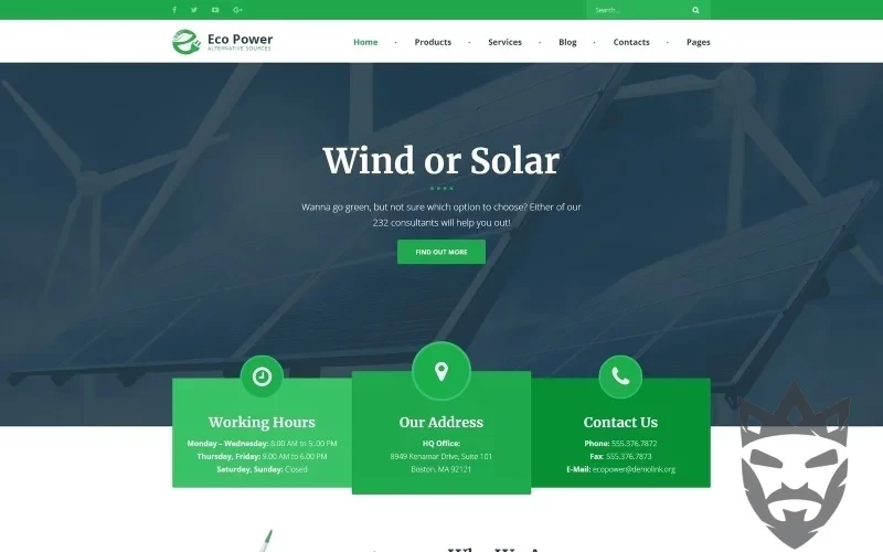 EcoPower - Alternative Power & Solar Energy WordPress Theme