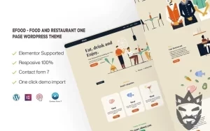 Efood - Food and Restaurant One Page WordPress Theme