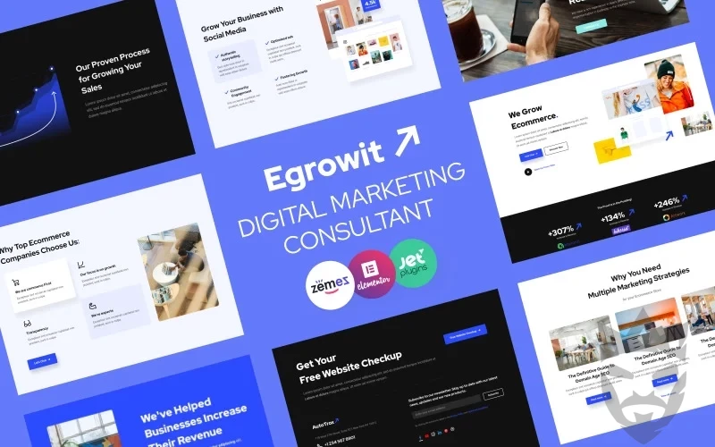 Egrowit - Digital Marketing Consultant WordPress Elementor Theme WordPress Theme