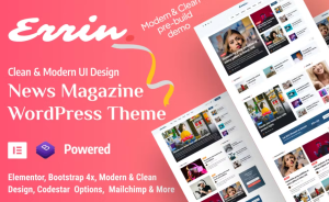 Errin - Newspaper  Personal Blog WordPress Theme