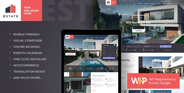 Estate - Property Sales  Rental WordPress Theme + RTL