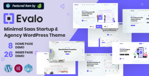 Evalo - Minimal SaaS Startup  Agency WordPress Theme