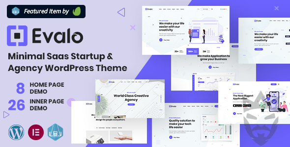 Evalo - Minimal SaaS Startup  Agency WordPress Theme