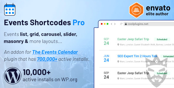 Events Shortcodes  Templates Pro Addon For The Events Calendar