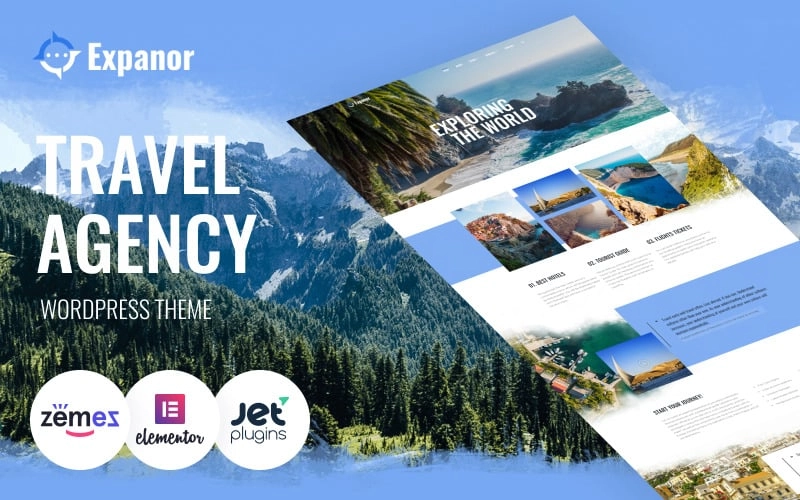 Expanor - Travel Agency Multipurpose Modern WordPress Elementor Theme WordPress Theme