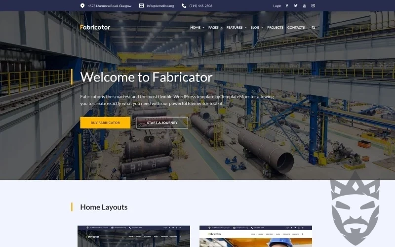 Fabricator - Industrial Company WordPress Elementor Theme WordPress Theme