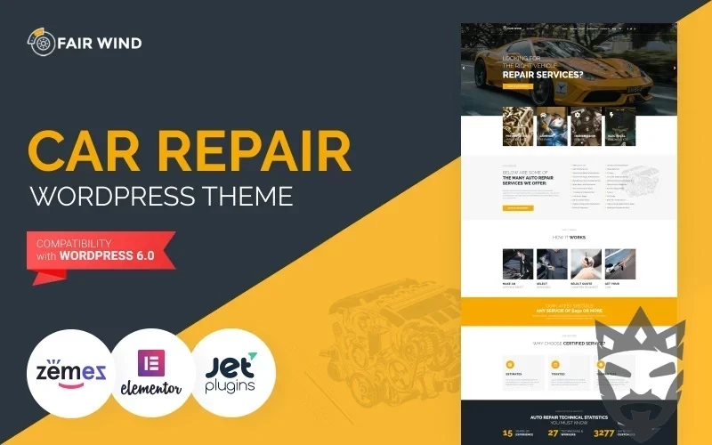 Fair Wind - Car Repair Modern WordPress Elementor Theme WordPress Theme