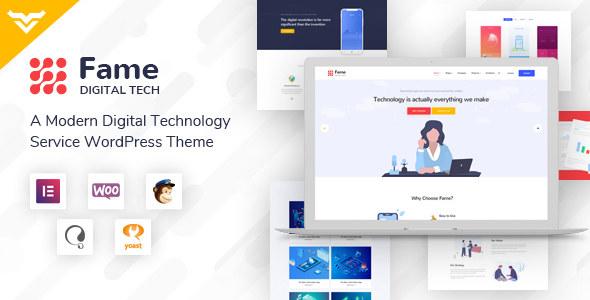 Fame - Digital Technology/Service WordPress Theme