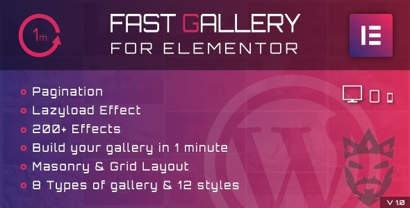 Fast Gallery for Elementor WordPress Plugin