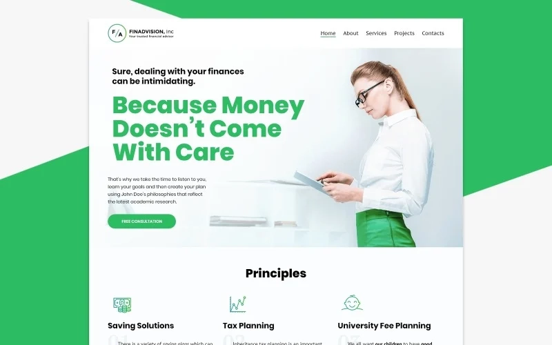 Financial Advisor Responsive WordPress Theme