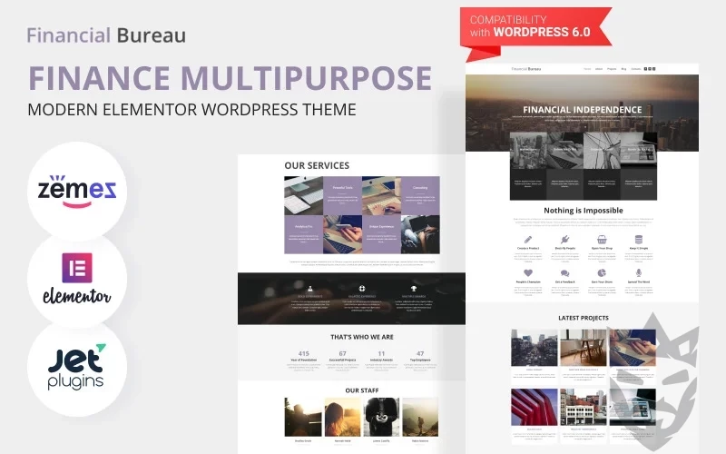 Financial Bureau - Finance Multipurpose Modern WordPress Elementor Theme WordPress Theme